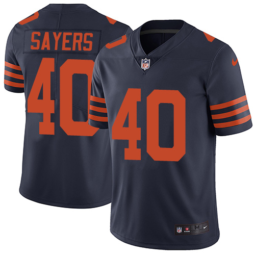 Nike Bears #40 Gale Sayers Navy Blue Alternate Men's Stitched NFL Vapor Untouchable Limited Jersey - Click Image to Close